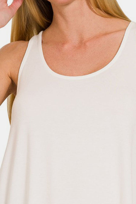 Zenana Round Neck Flowy Hem Tank - AnAs Market