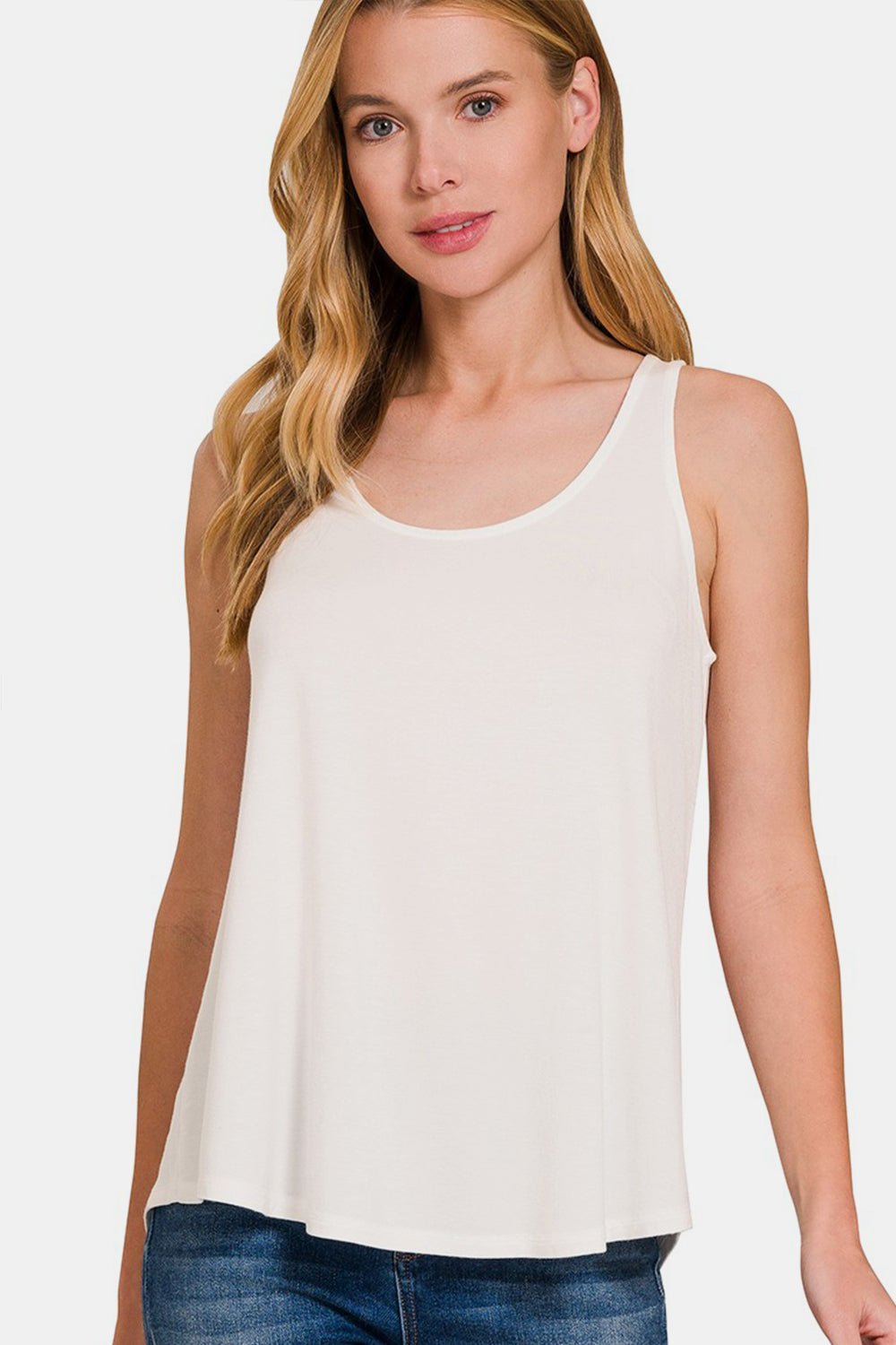 Zenana Round Neck Flowy Hem Tank - AnAs Market