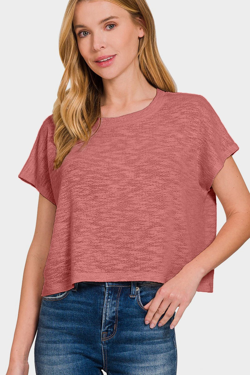 Zenana Round Neck Short Sleeve T-Shirt - AnAs Market