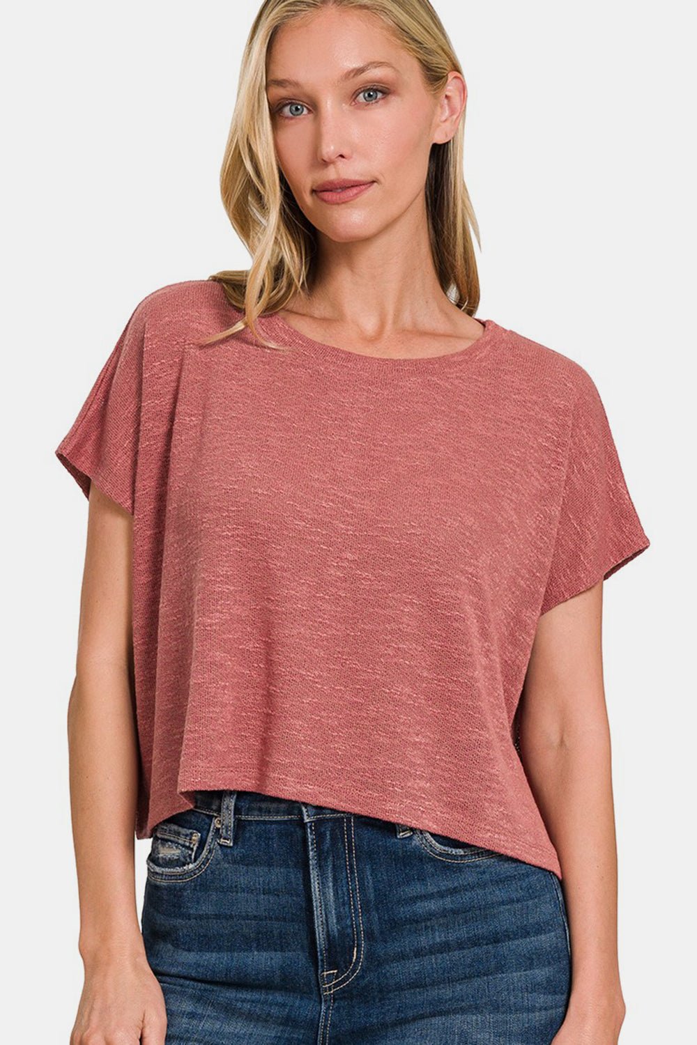 Zenana Round Neck Short Sleeve T-Shirt - AnAs Market