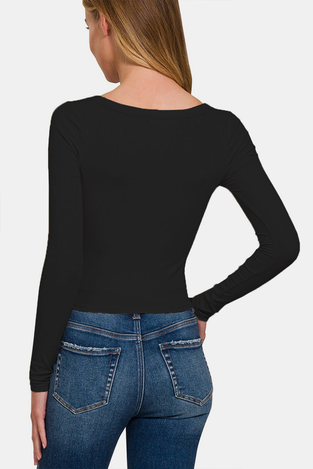 Zenana Scoop Neck Long Sleeve T-Shirt - AnAs Market