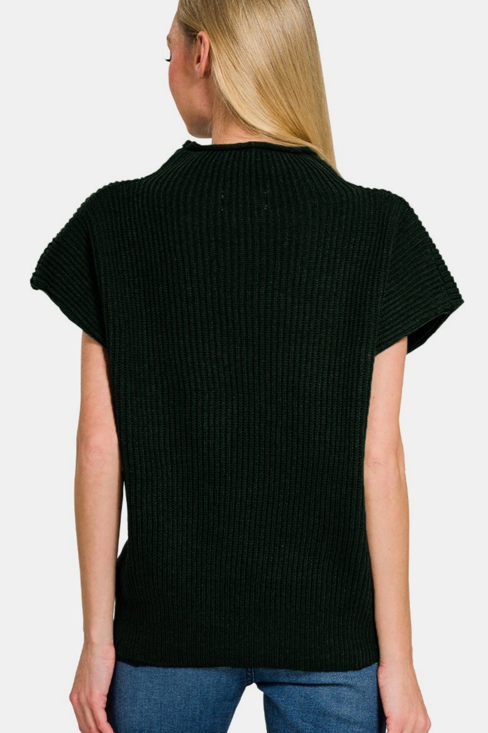 Zenana Short Sleeve Mock Neck Sweater - S. M. & Co.