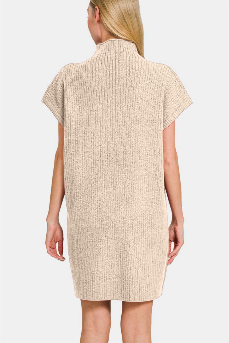 Zenana Short Sleeve Sweater Mini Dress - S. M. & Co.