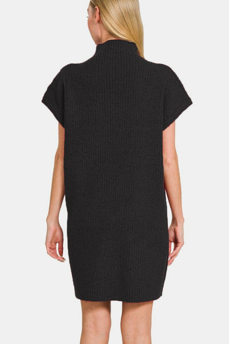 Zenana Short Sleeve Sweater Mini Dress - S. M. & Co.