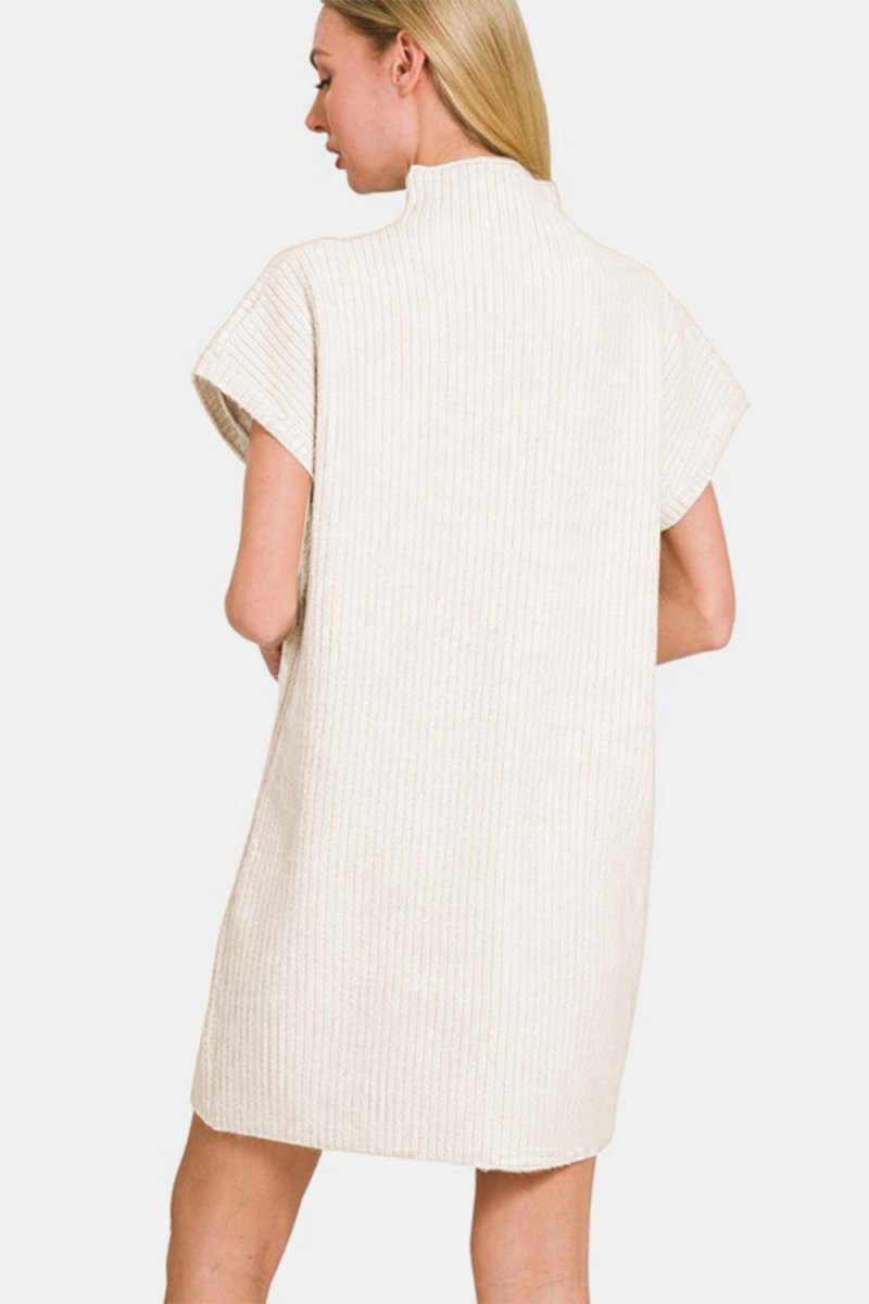 Zenana Short Sleeve Sweater Mini Dress - S. M. & Co.