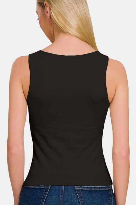 Zenana Square Neck Cropped Tank - S. M. & Co.