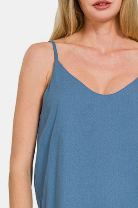 Zenana Two Layered Spaghetti Strap Cami - S. M. & Co.