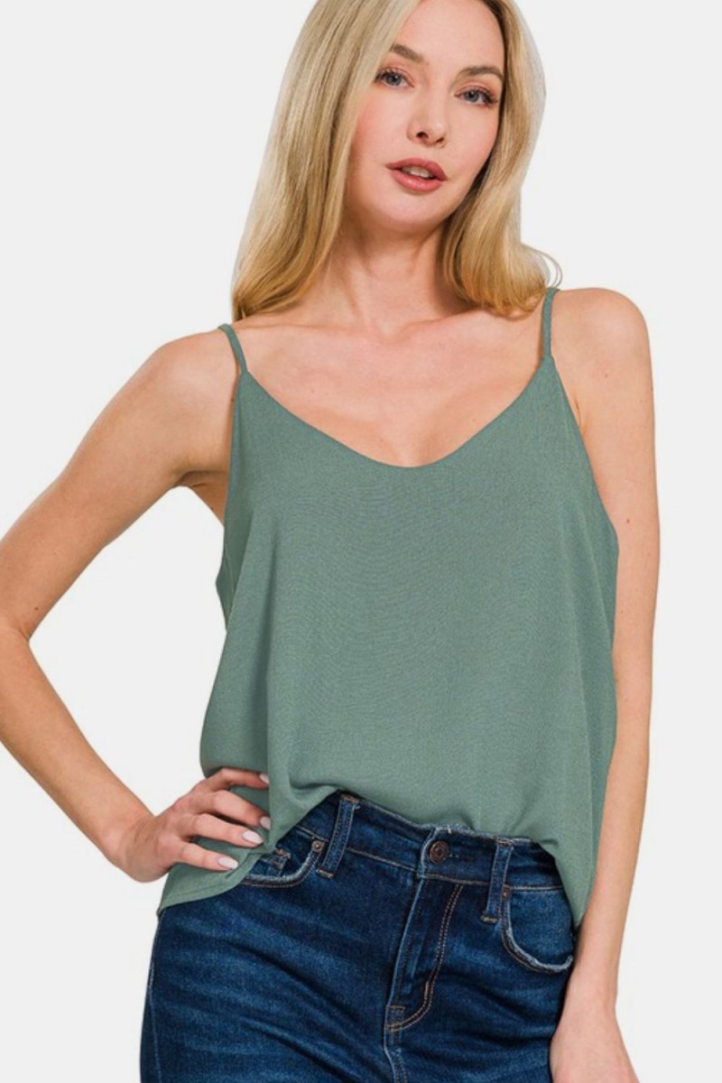 Zenana Two Layered Spaghetti Strap Cami - S. M. & Co.