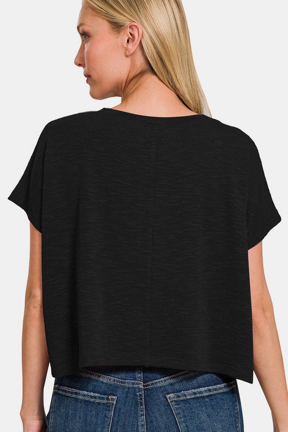 Zenana V-Neck Short Sleeve Crop T-Shirt - AnAs Market