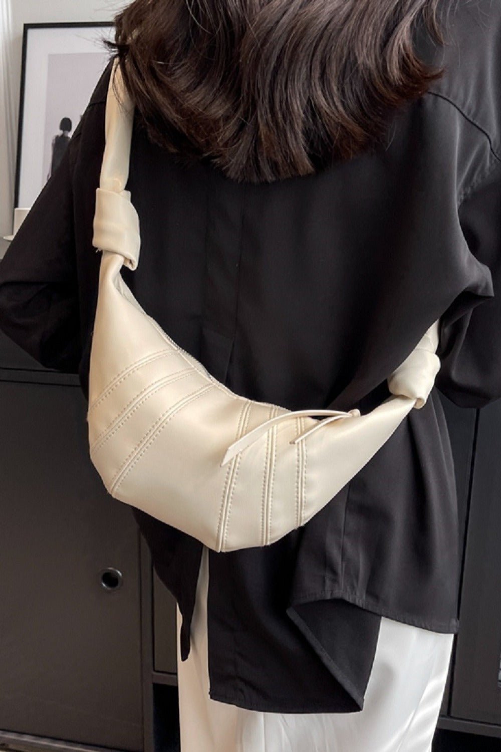 Zenana Vegan Leather Croissant Crossbody Bag - S. M. & Co.