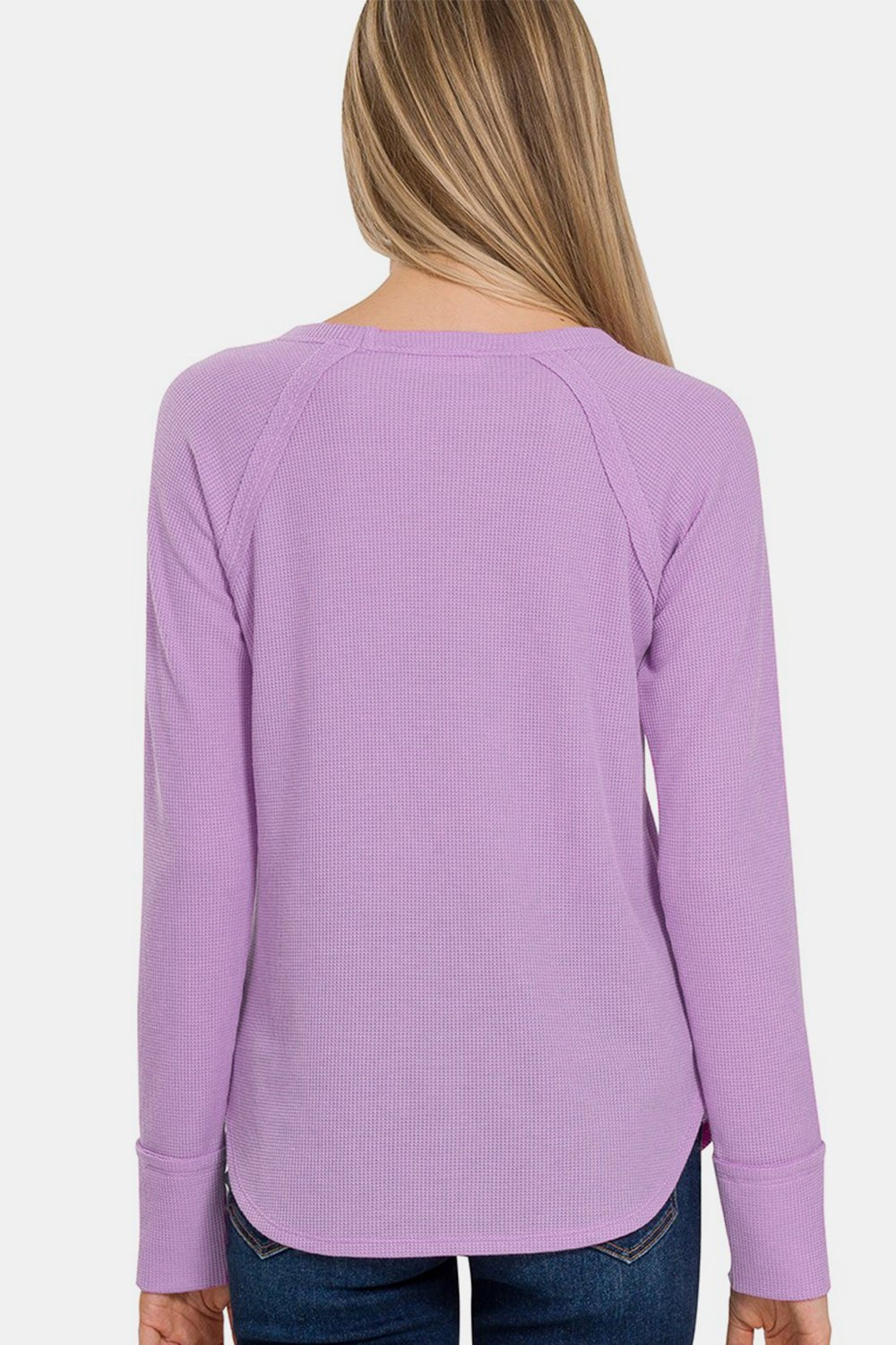 Zenana Waffle Long Sleeve T-Shirt - AnAs Market