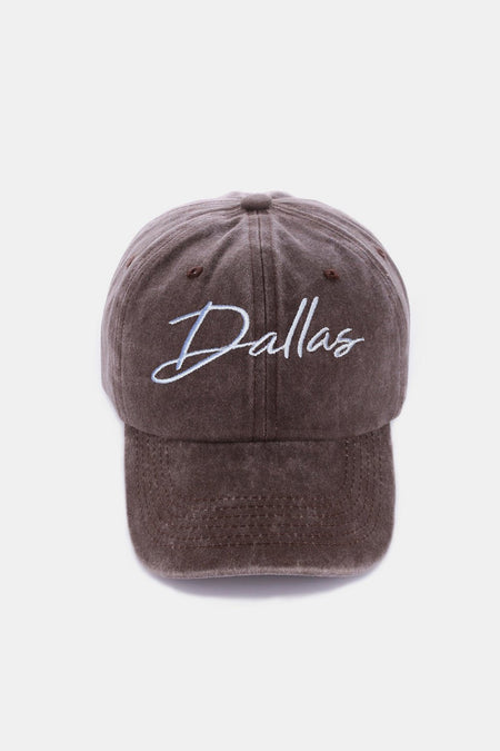 Zenana Washed DALLAS Embroidered Baseball Cap - S. M. & Co.