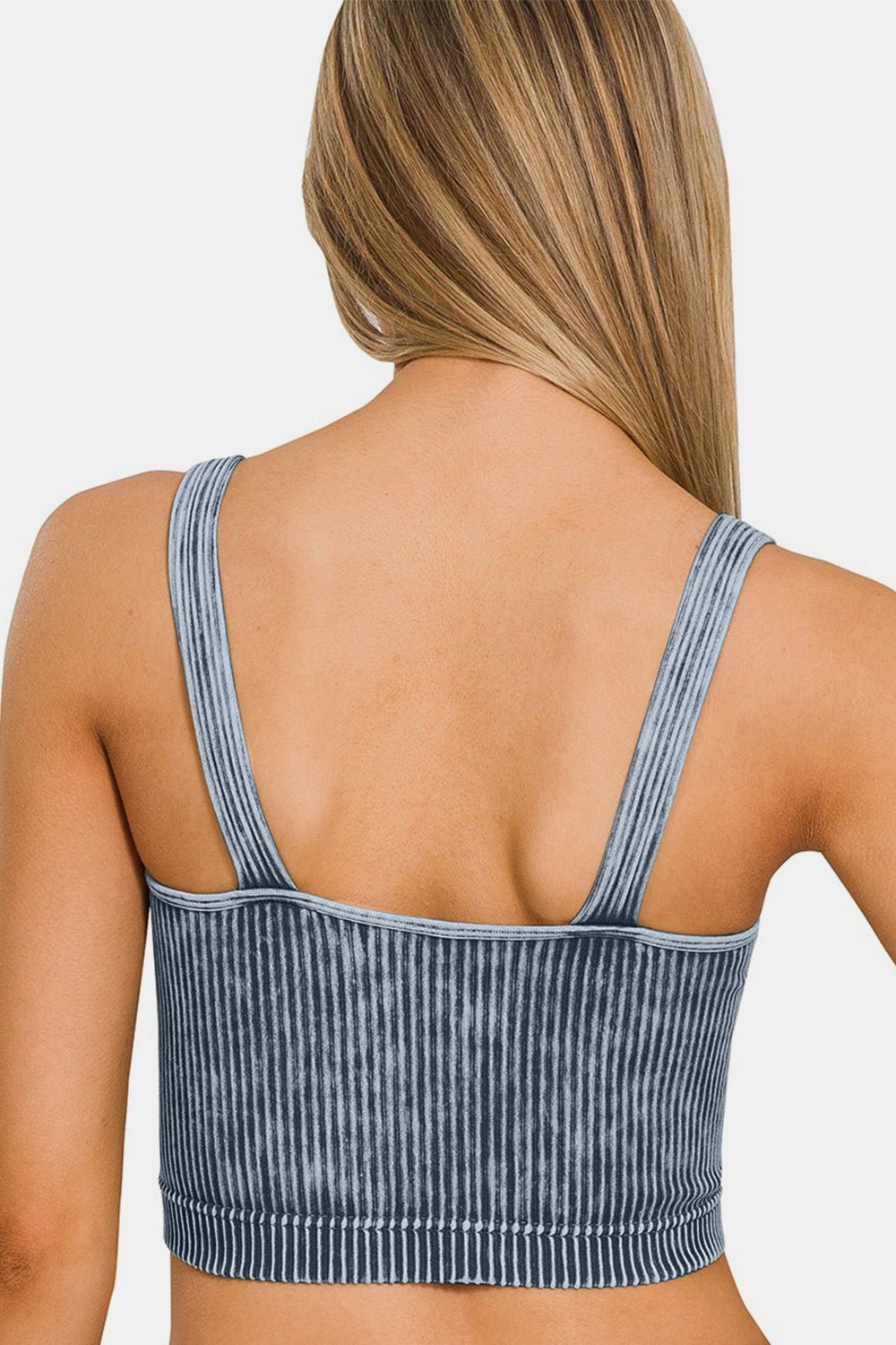 Zenana Washed Ribbed Cropped V - Neck Tank - S. M. & Co.