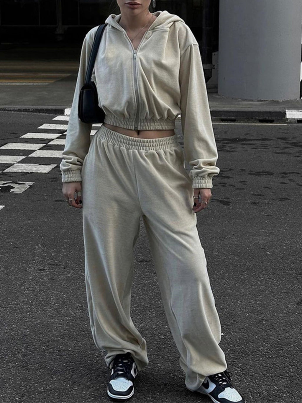 Zip Up Hoodie and Pocketed Pants Set - S. M. & Co.