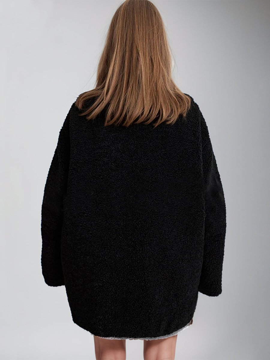 Zip Up Turtleneck Long Sleeve Plush Jacket - S. M. & Co.