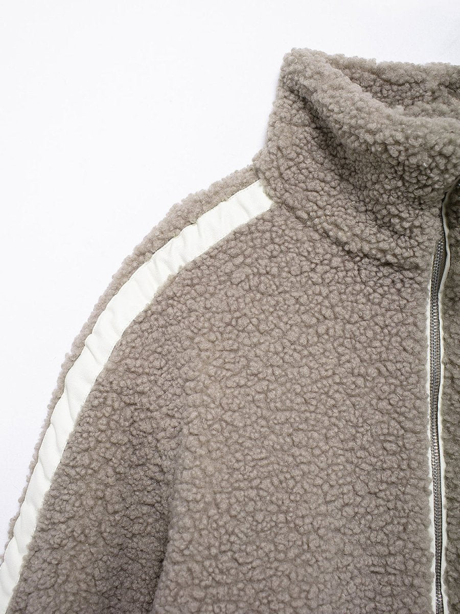 Zip Up Turtleneck Long Sleeve Plush Jacket - S. M. & Co.