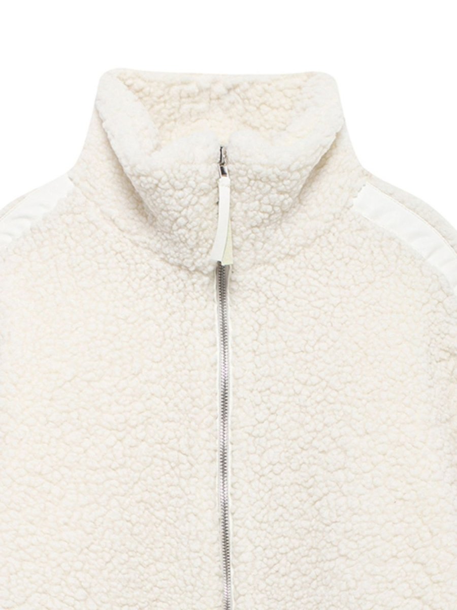 Zip Up Turtleneck Long Sleeve Plush Jacket - S. M. & Co.