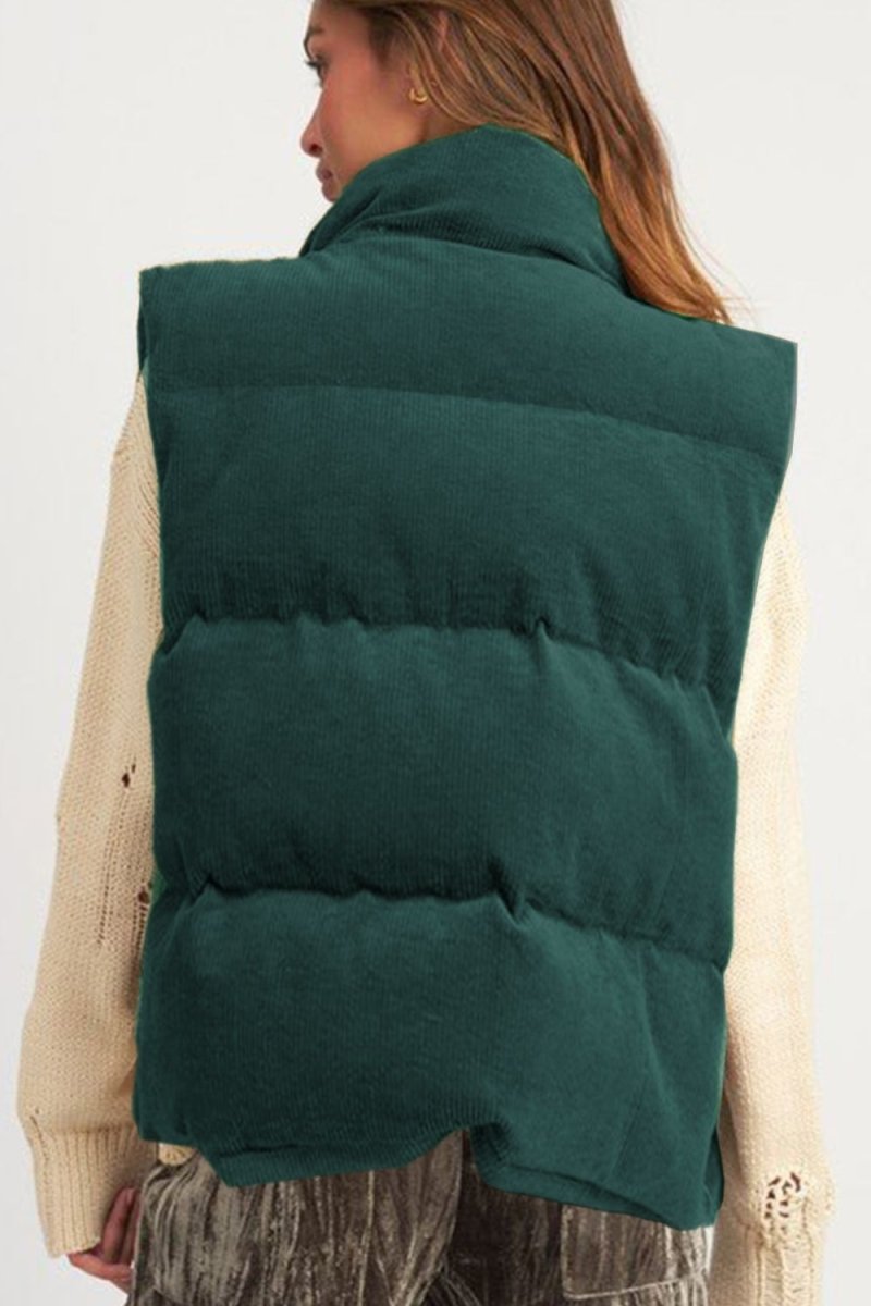 Zip Up Turtleneck Vest Coat - S. M. & Co.