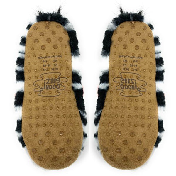 ZZ Zebra - Women's Fluffy Animal House Slippers - S. M. & Co.