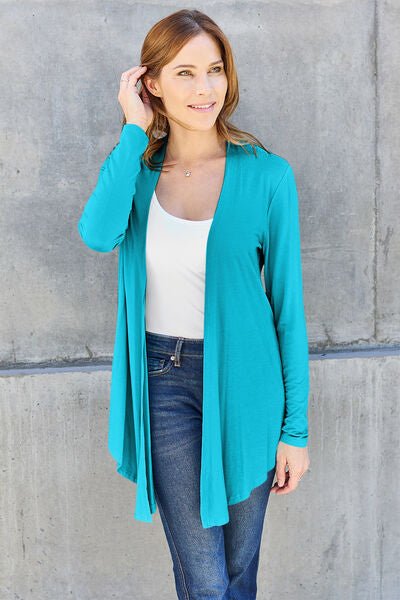 Basic Bae Full Size Open Front Long Sleeve Cardigan - S. M. & Co. Cardigan