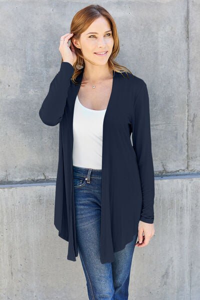 Basic Bae Full Size Open Front Long Sleeve Cardigan - S. M. & Co. Cardigan