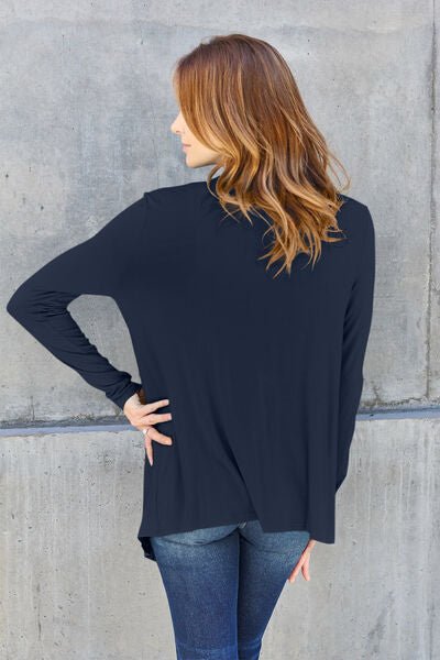 Basic Bae Full Size Open Front Long Sleeve Cardigan - S. M. & Co. Cardigan