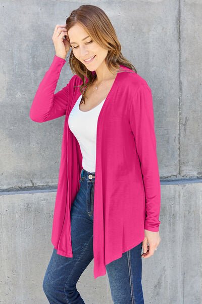 Basic Bae Full Size Open Front Long Sleeve Cardigan - S. M. & Co. Cardigan