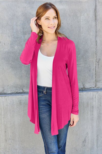 Basic Bae Full Size Open Front Long Sleeve Cardigan - S. M. & Co. Cardigan