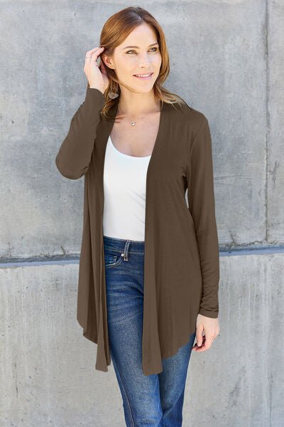 Basic Bae Full Size Open Front Long Sleeve Cardigan - S. M. & Co. Cardigan