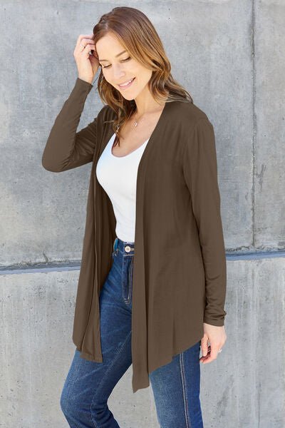 Basic Bae Full Size Open Front Long Sleeve Cardigan - S. M. & Co. Cardigan