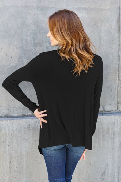 Basic Bae Full Size Open Front Long Sleeve Cardigan - S. M. & Co. Cardigan