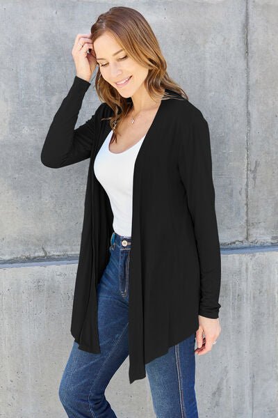 Basic Bae Full Size Open Front Long Sleeve Cardigan - S. M. & Co. Cardigan