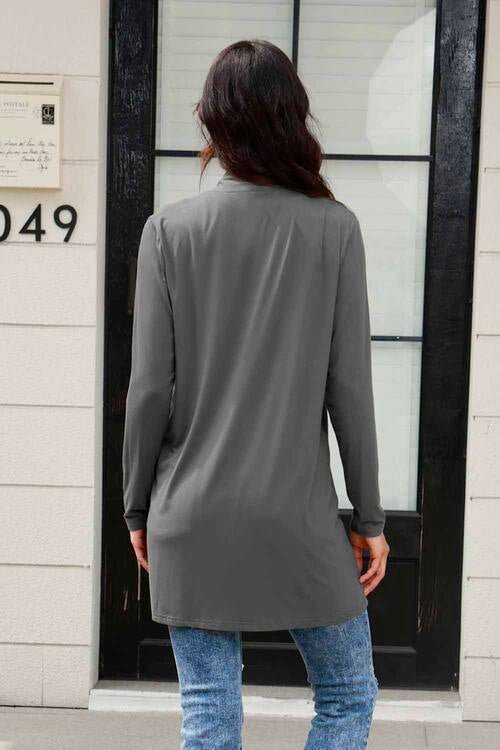 Basic Bae Full Size Open Front Long Sleeve Cardigan with Pockets - S. M. & Co. Cardigan