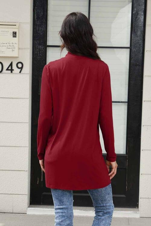 Basic Bae Full Size Open Front Long Sleeve Cardigan with Pockets - S. M. & Co. Cardigan