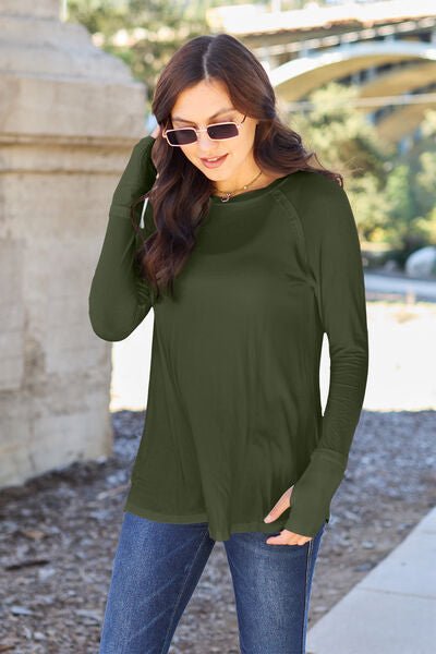 Basic Bae Full Size Round Neck Long Sleeve T-Shirt - S. M. & Co. T-Shirt