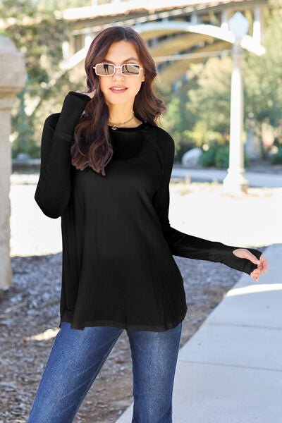 Basic Bae Full Size Round Neck Long Sleeve T-Shirt - S. M. & Co. T-Shirt