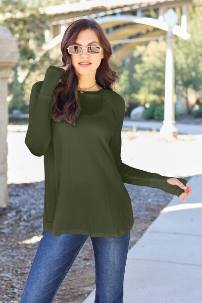 Basic Bae Full Size Round Neck Long Sleeve T-Shirt - S. M. & Co. T-Shirt