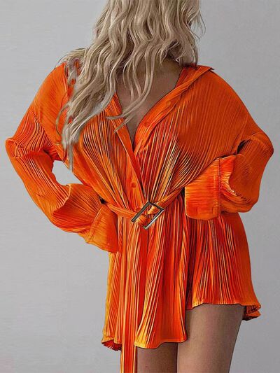 Button Up Dropped Shoulder Shirt Dress - S. M. & Co. Dresses