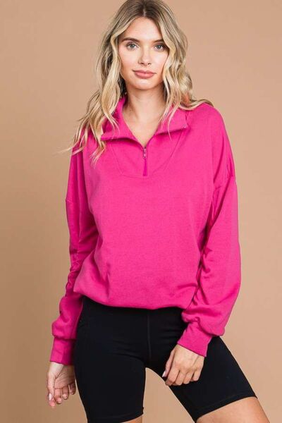 Culture Code Full Size Half Zip Long Sleeve Sweatshirt - S. M. & Co. Sweatshirt