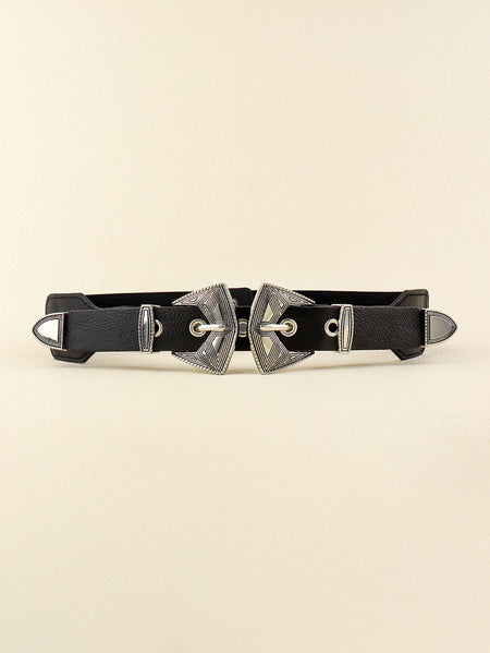 Double Buckle PU Leather Belt - S. M. & Co. Belts