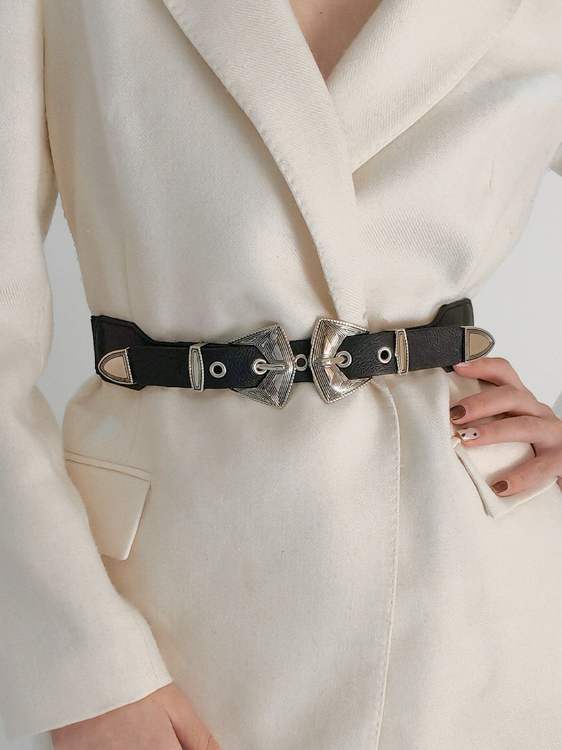 Double Buckle PU Leather Belt - S. M. & Co. Belts