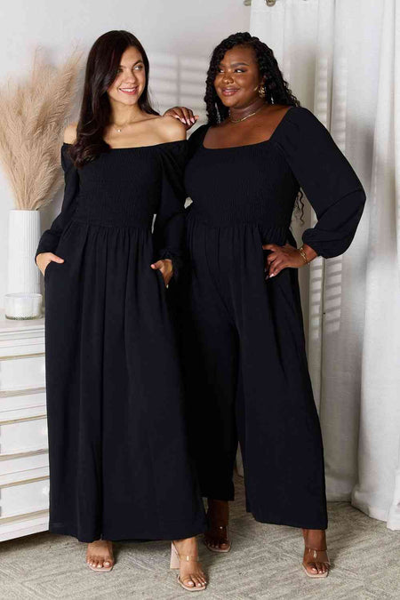 Double Take Square Neck Jumpsuit with Pockets - S. M. & Co. Jumpsuit