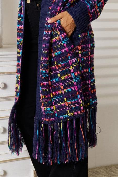 Angel Wings Fringe Hem Open Front Cardigan - S. M. & Co. Cardigan