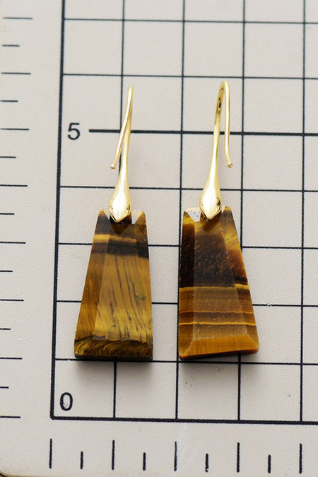 Handmade Geometrical Shape Natural Stone Dangle Earrings - S. M. & Co. Earrings