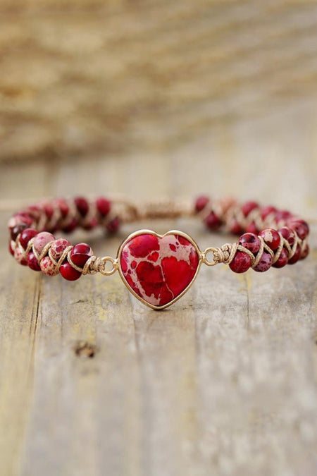 Handmade Heart Shape Natural Stone Bracelet - S. M. & Co. Bracelet