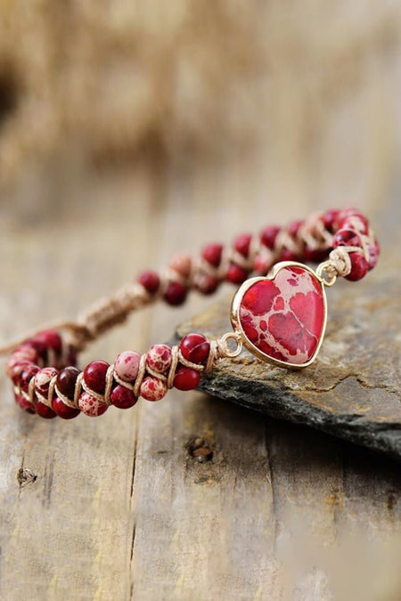 Handmade Heart Shape Natural Stone Bracelet - S. M. & Co. Bracelet