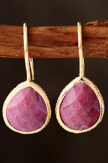 Handmade Natural Stone Teardrop Earrings - S. M. & Co. Earrings