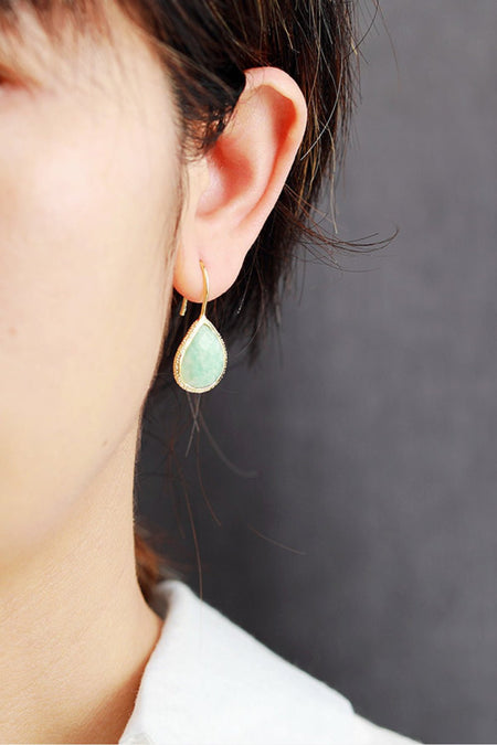 Handmade Natural Stone Teardrop Earrings - S. M. & Co. Earrings