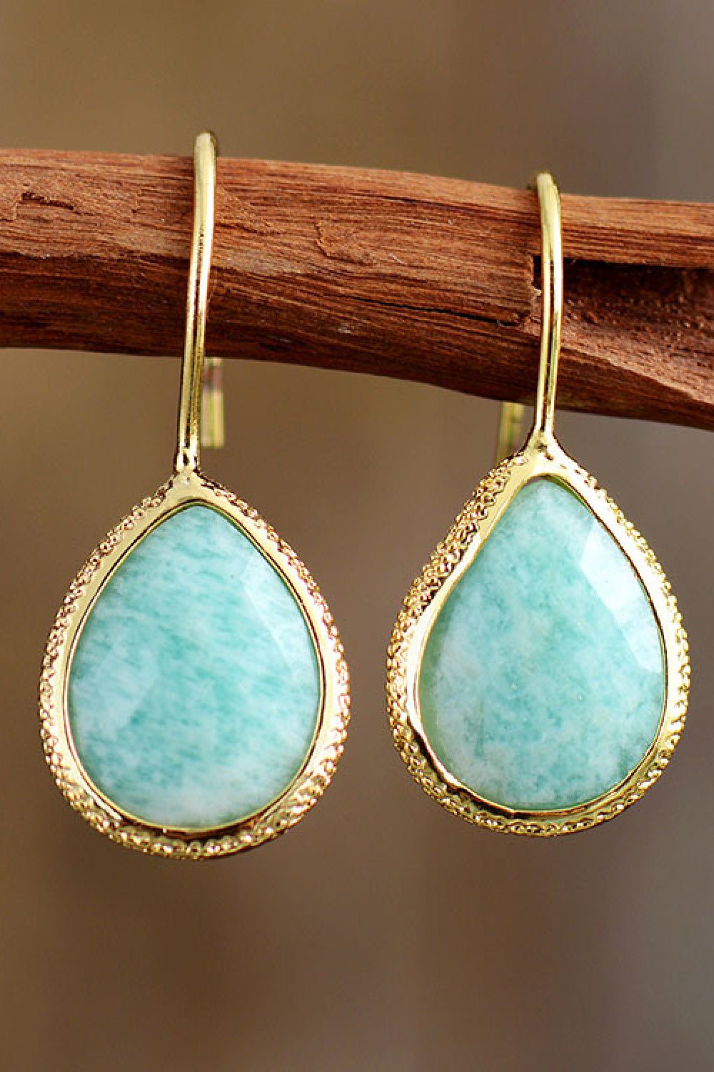 Handmade Natural Stone Teardrop Earrings - S. M. & Co. Earrings