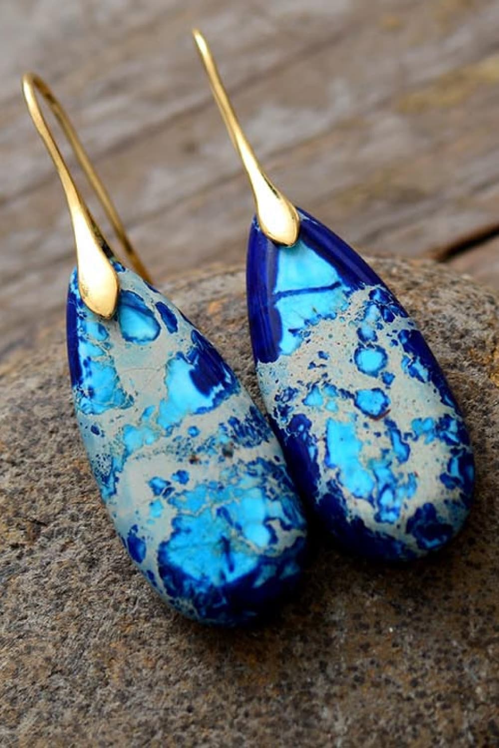 Handmade Teardrop Shape Natural Stone Dangle Earrings - S. M. & Co. Earrings